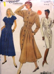 7889 VOGUE INSET TAPER-FLARE DRESS LENGTHS PATTERN 6-10, 12-16